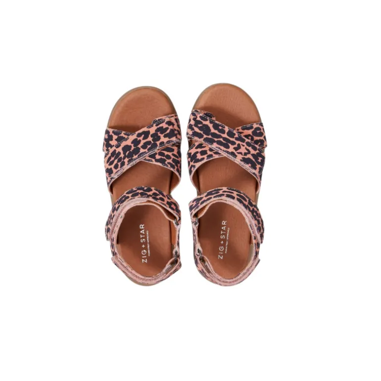 Zig and Star Sandals | Junior Rae | Pink Animal